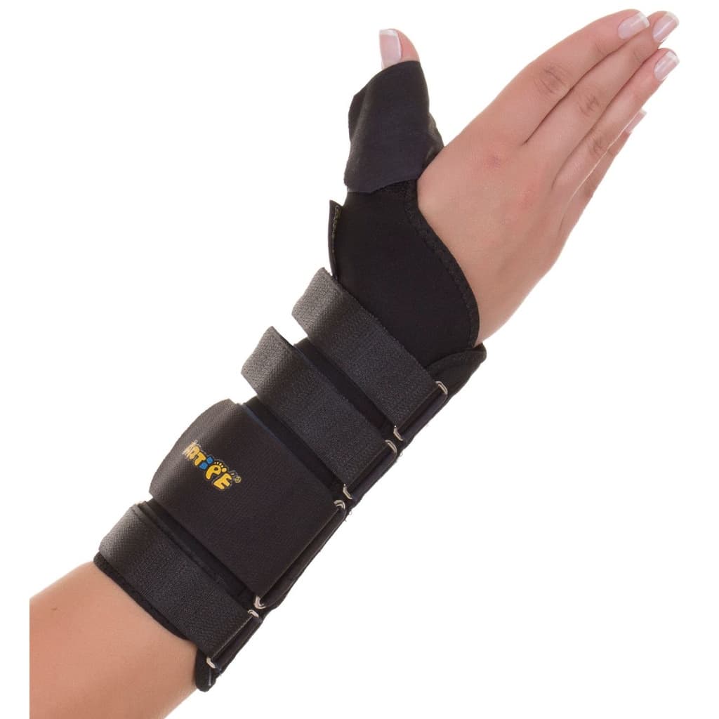 Ortese Ampla Com Tala Para Punho E Polegar Em Neoprene Preto