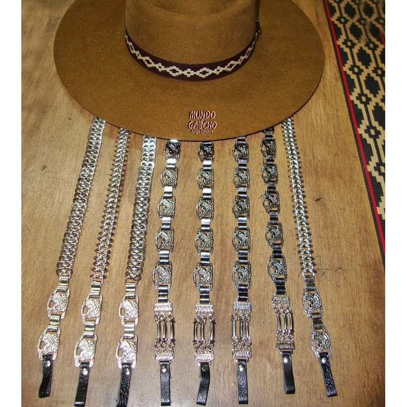 Barbicacho Em Metal Para Chapéus Lagomarcino, Panamá, Cury, Campeiro, Pralana, Marcato, Etc.