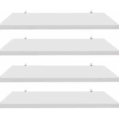 Jogo Kit 4 Prateleiras MDF Branco Decorativo Quarto, Sala, Cozinha, Banheiro, Escritório