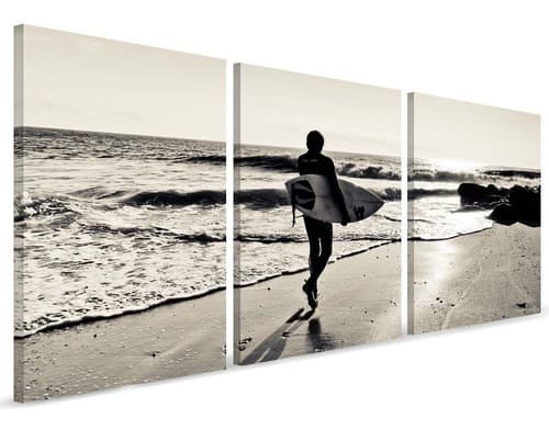 Quadro decorativo sala surfista prancha praia surf