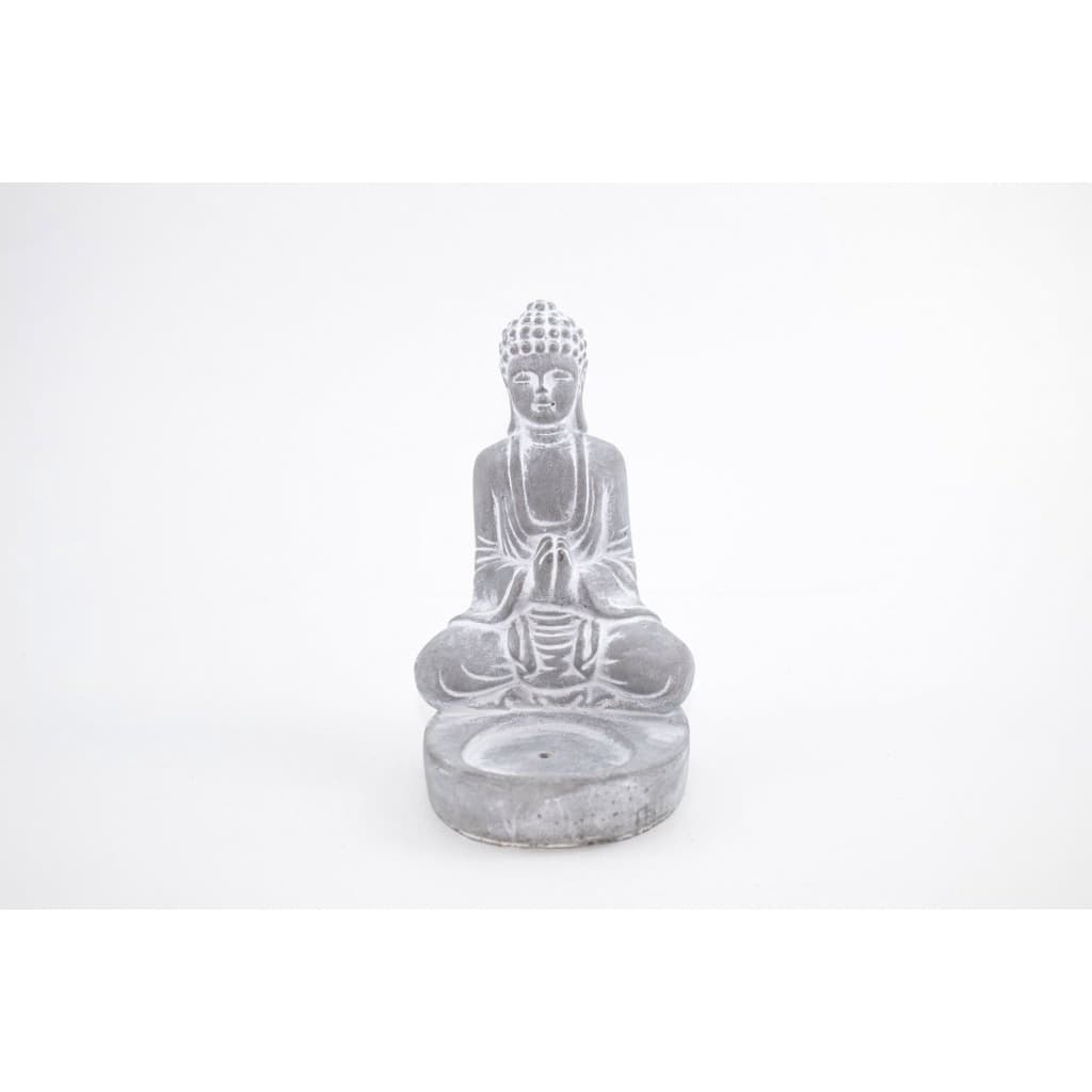 Incensário Buda cor Cimento Cerâmica 12 cm