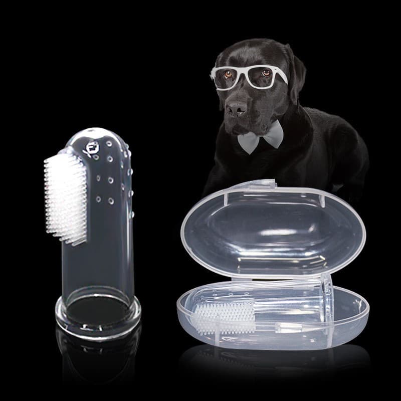 Escova De Dentes Super Macia Para Animais De Estimação , Cão , Gato , Silicone Transparente , Mau Hálito , Tártaro , Cui