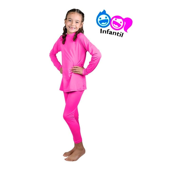 Conjunto Calça e Camisa Infantil Térmico Segunda Pele Menina Feminino Roupa Criança Legging Frio Intenso