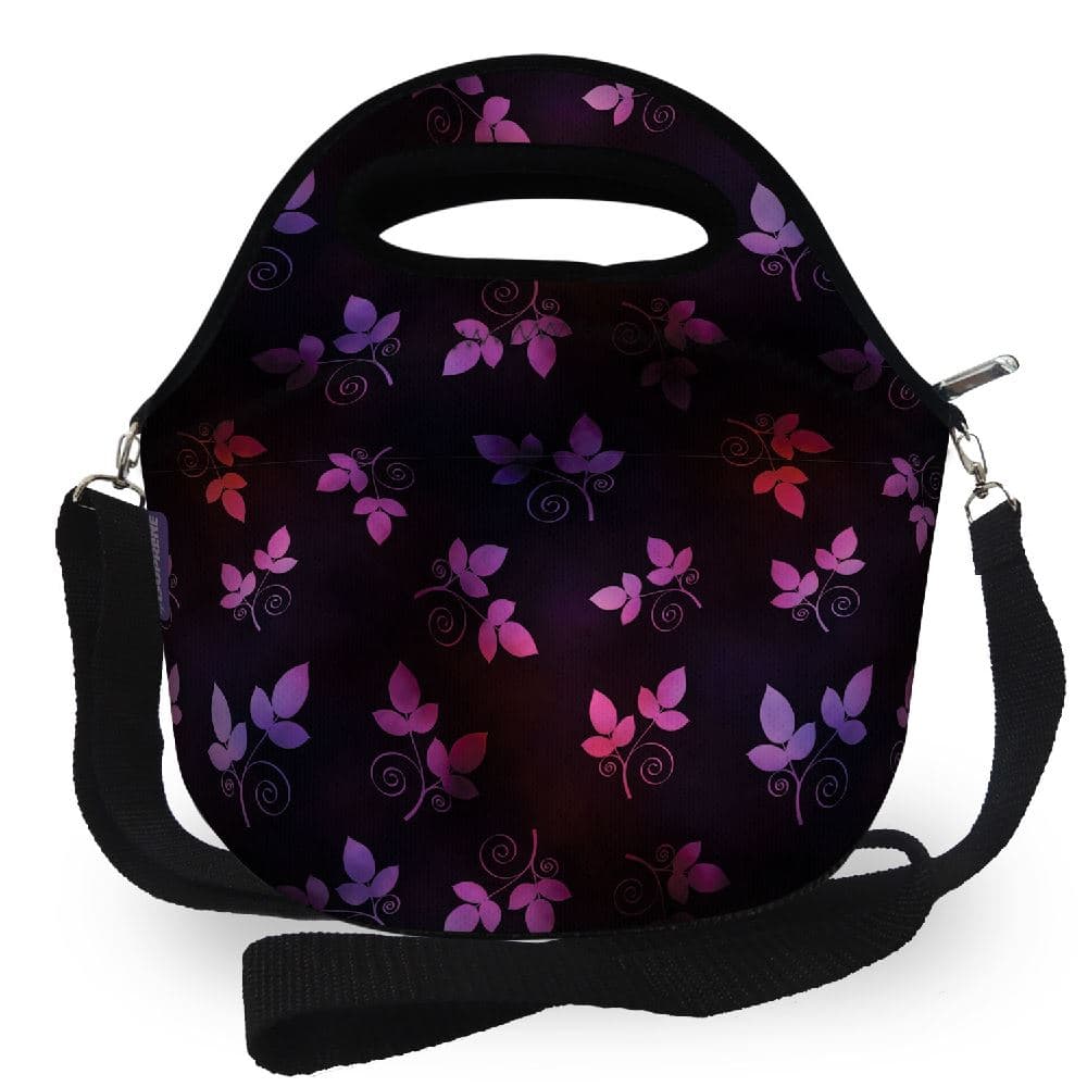 Bolsa Feminina Lancheira Térmica Neoprene Bolsa com Alça Lancheira Feminina  Purple Butterflies