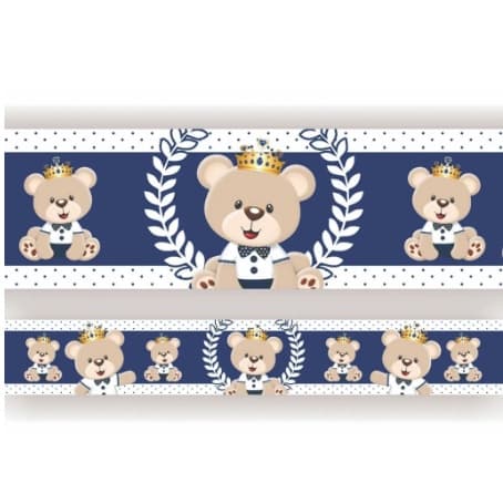 5 Metros Faixas decorativas Infantil Papel Parede Urso Príncipe Azul Star = 363