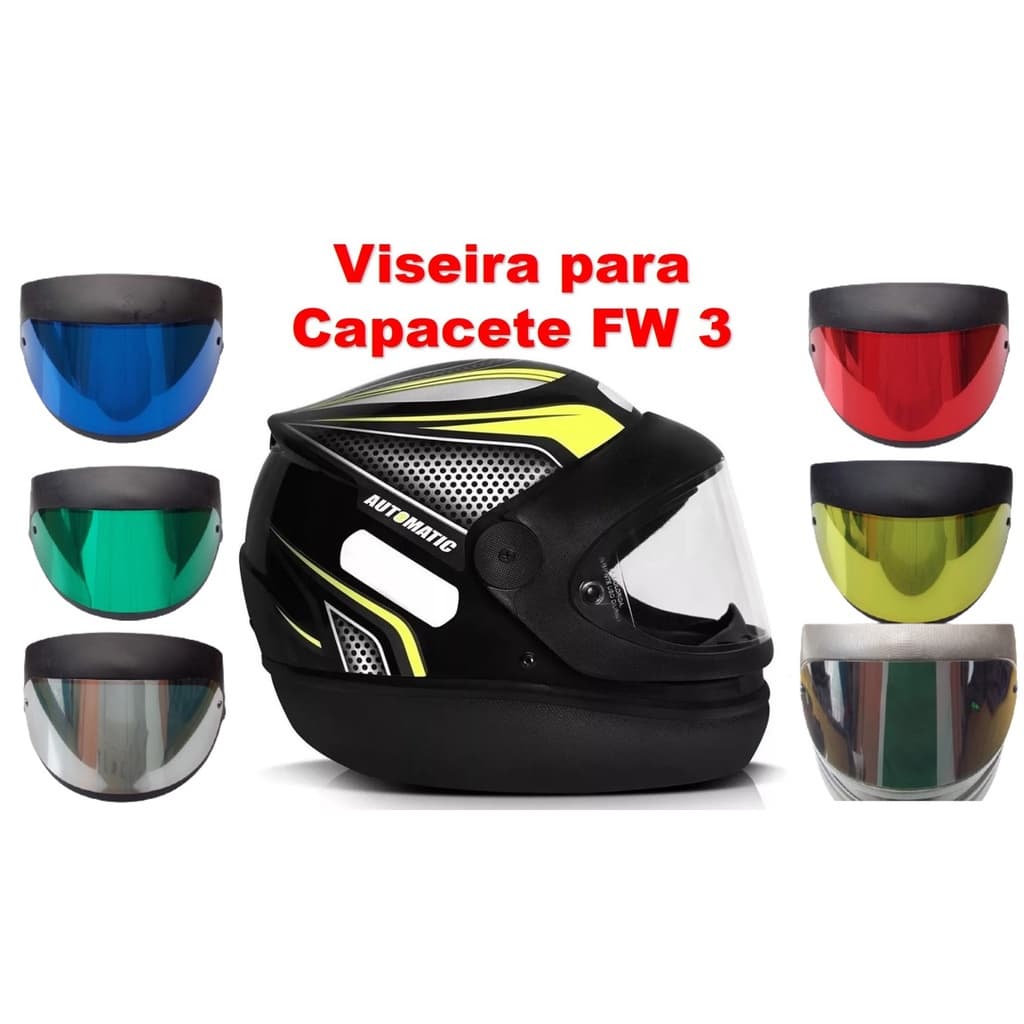 Viseira para Capacete FW 3 Automatic (SOMENTE VISEIRA DE REPOSIÇÃO)Compatível com EBF NEW Automatico