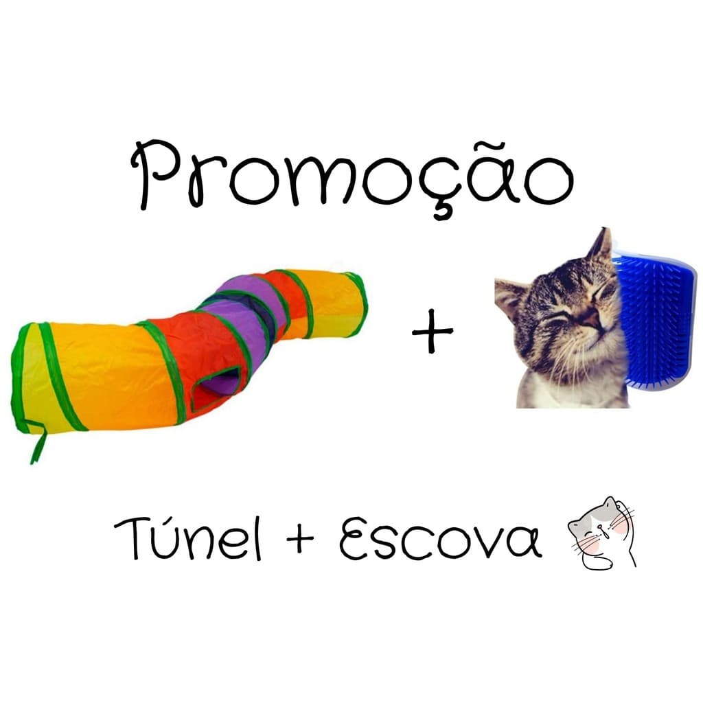 Brinquedo para gatos - túnel colorido Reto e "S" e túnel em T