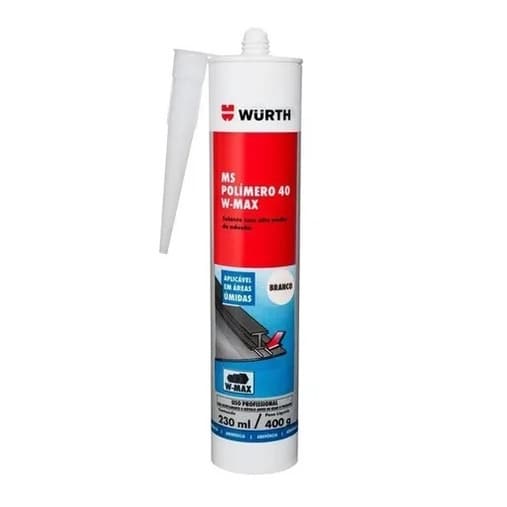 Adesivo Selante Ms Polimero 40 Cola Forte 400g Branco Wurth
