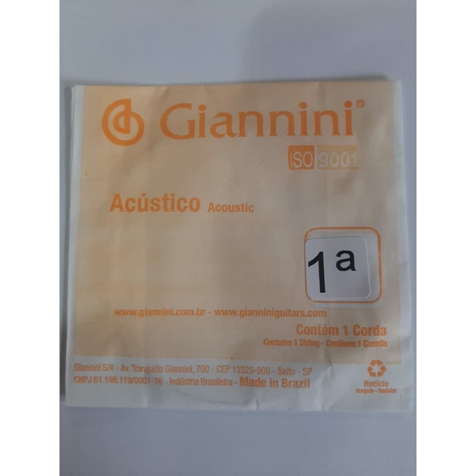 Corda Avulsa Violão Aço 1ª Mi Giannini Acúst. Mizinha Fininha
