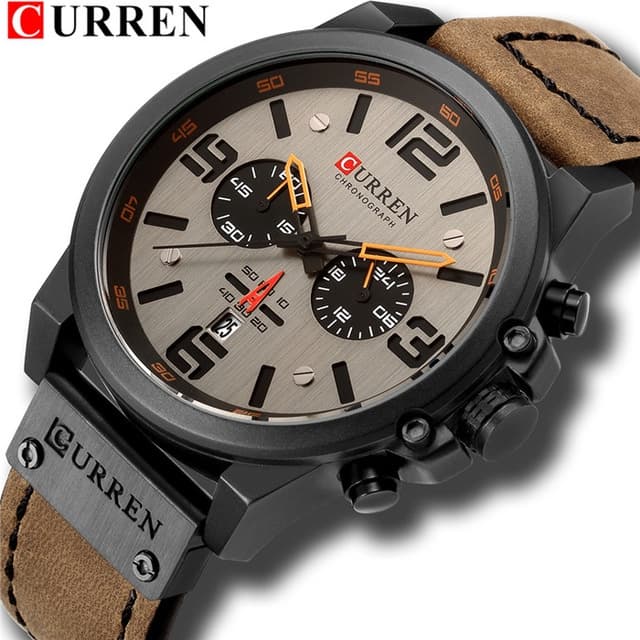 Relógios Masculinos Original Curren Luxo Marca À Prova D 'Água Moda Quartzo Esportes Relógio 8314X