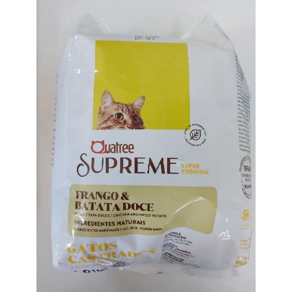Ração gatos castrados Ração Quatree Supreme Gatos Castrados Sabor Frango e Batata Doce 1,01kg