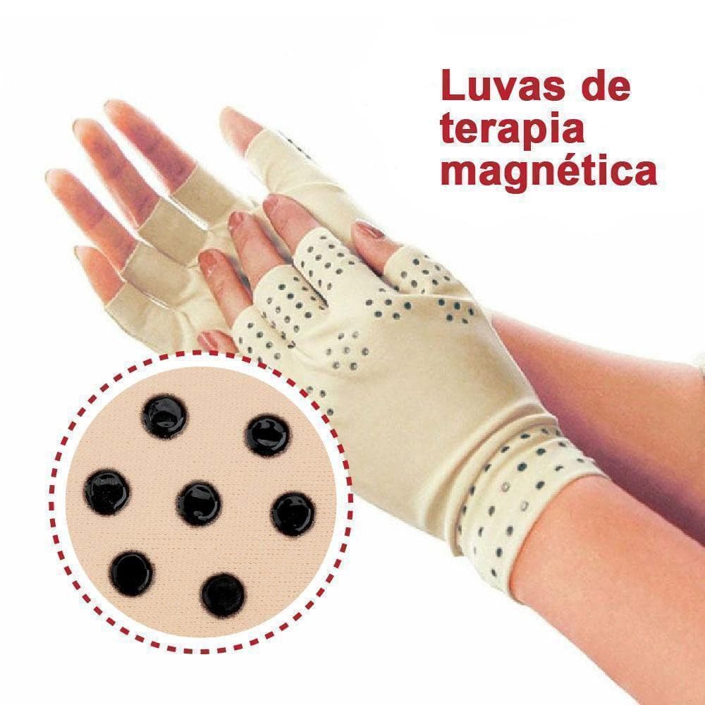 Par de Luvas compressão Artrite artrose reumatoide Alívio da Dor Terapia Magnética