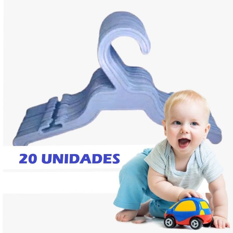 Kit 20 Cabide(s) Roupa Roupinha Bebê Menino Menina Infantil Baby Customização Reutilizável