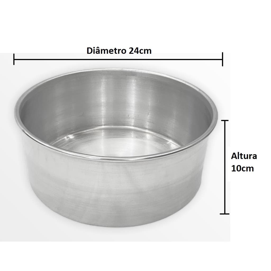 Forma Assadeira Alta N24 Bolo Torta Redonda 10cm De Altura