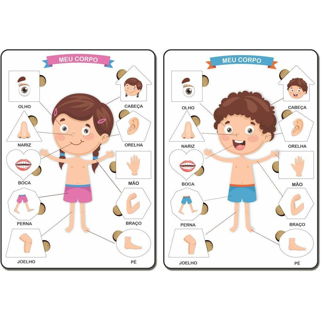 2 Jogos Tabuleiro Colorido Corpo Humano Menino E Menina