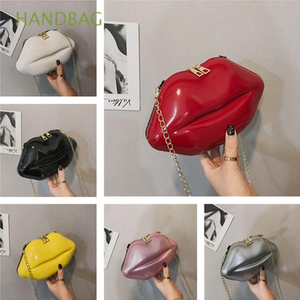 Bolsa De Mão Com Corrente De PVC Em Formato De Lábios Para /Noite/Festa