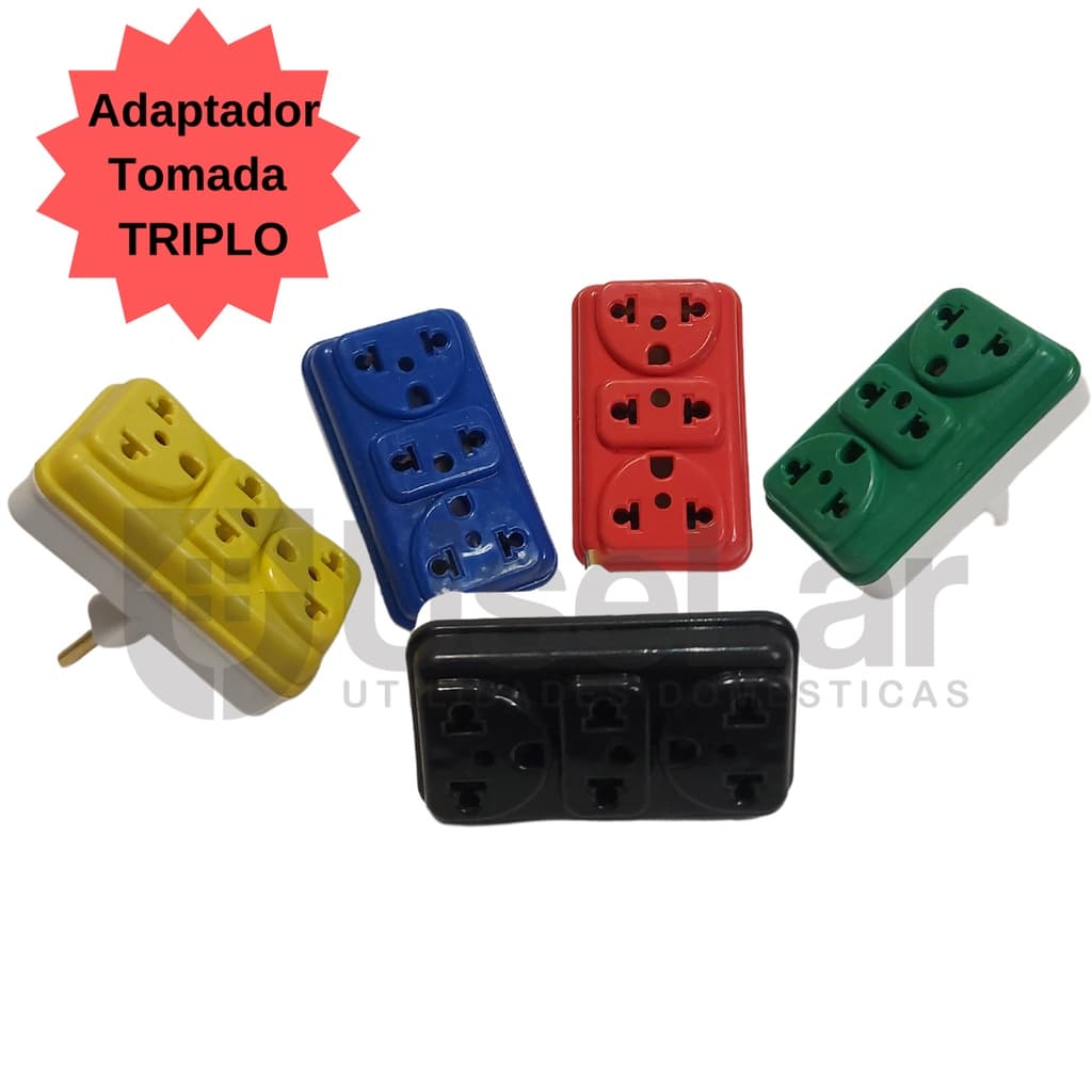 Adaptador Tomada Padrão Novo Antigo Benjamin Triplo