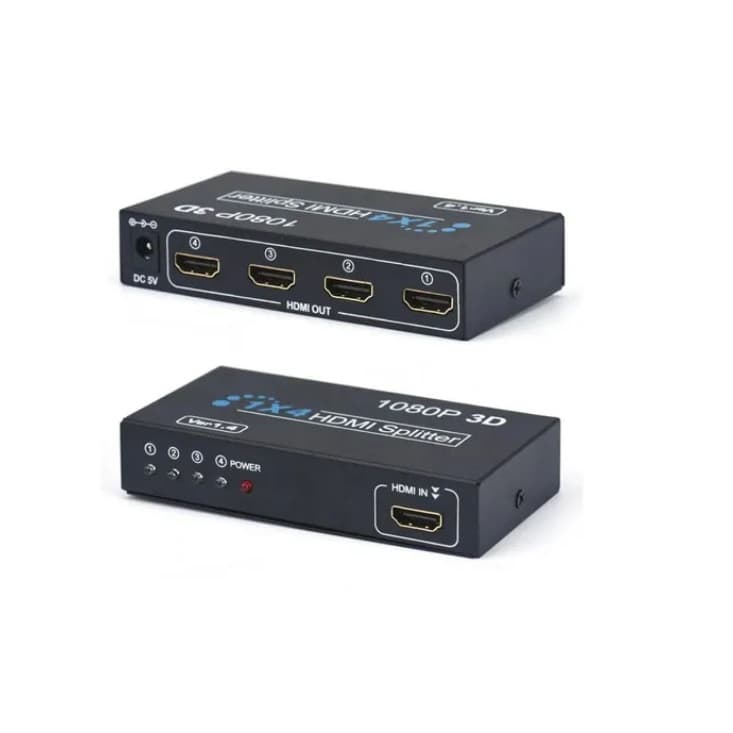 Splitter Hdmi 1x4 Divisor Conversor Amplificador Distribuido