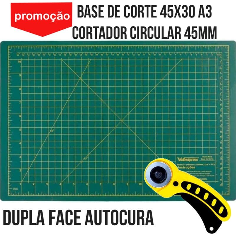 Kit Base De Corte 45x30 e cortador Circular 45mm Dona Shô