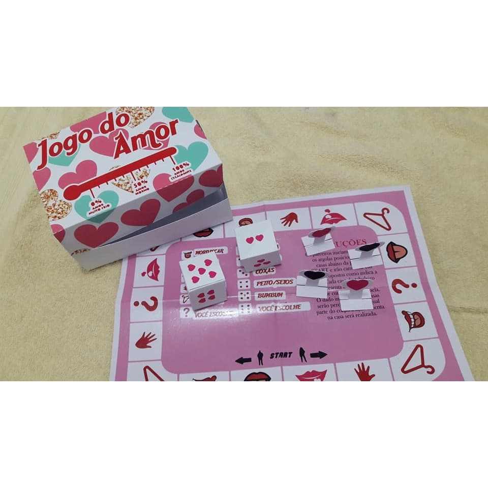 Jogo dos Namorados Jogo do Amor Grande 35,5x29cm COMPLETO Jogo do Casal Jogo de Tabuleiro Namorados Dia dos Namorados Presente Namorados