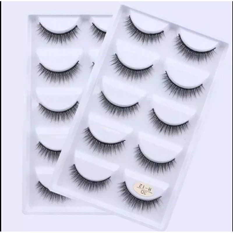 Cartela com cílios Postiços 05 Pares - Modelo H12 - Linha Premium 3D -TIPO MINK HAIR- PRONTA ENTREGA - SP