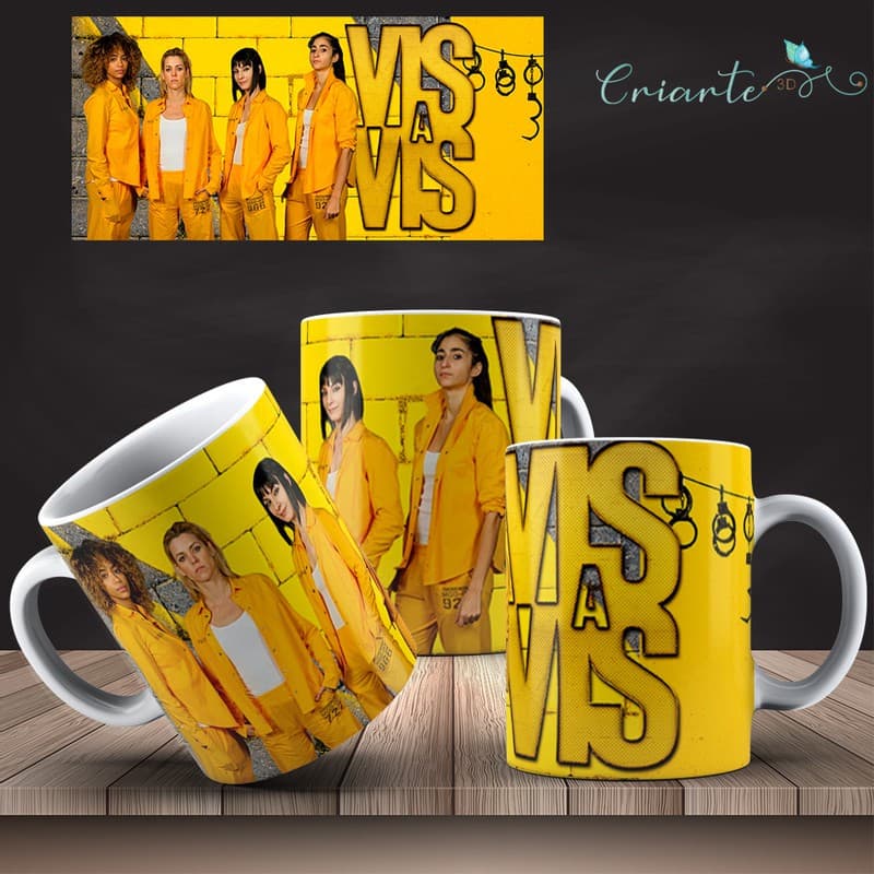 Caneca Porcelana Coleção Vis a Vis #08