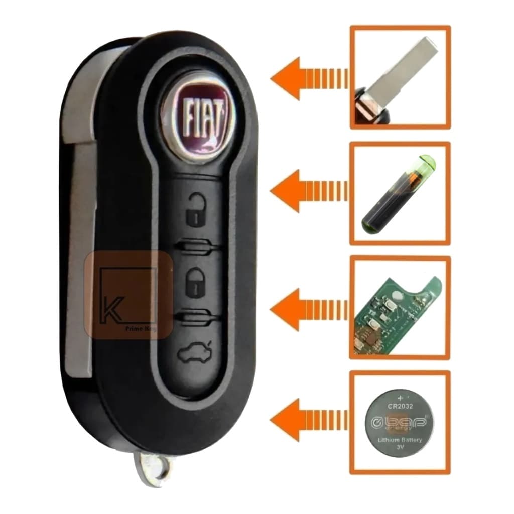 Chave Canivete Fiat Positron Uno Palio Stilo Strada Chip T42
