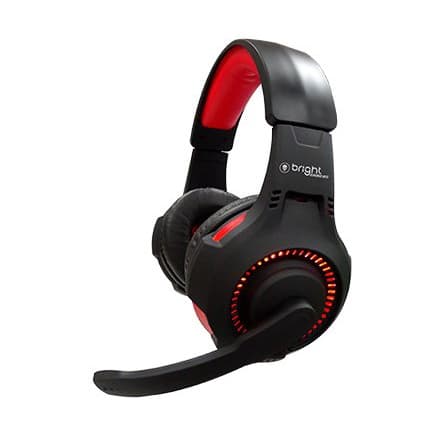 Headset Gamer Bright Com Led Vermelho 0468 Super Bass