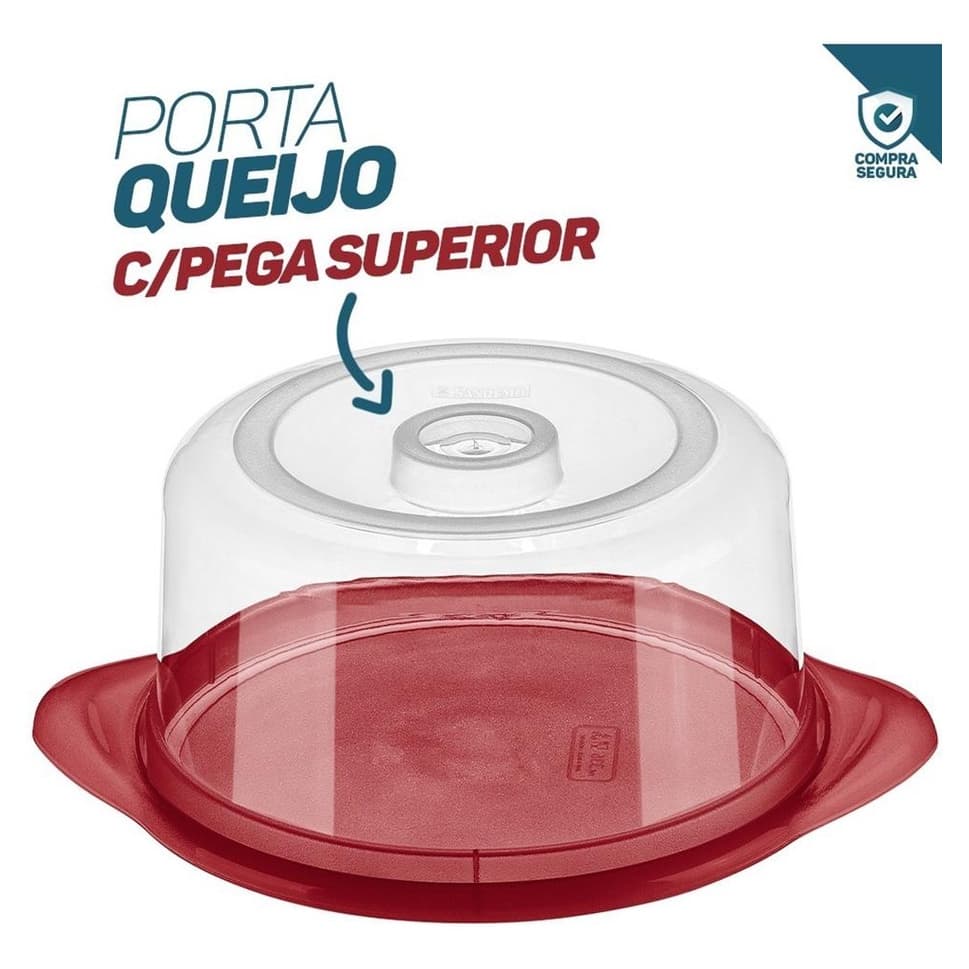 Queijeira Porta Queijo Com Prato Plastico Com Tampa Sanremo