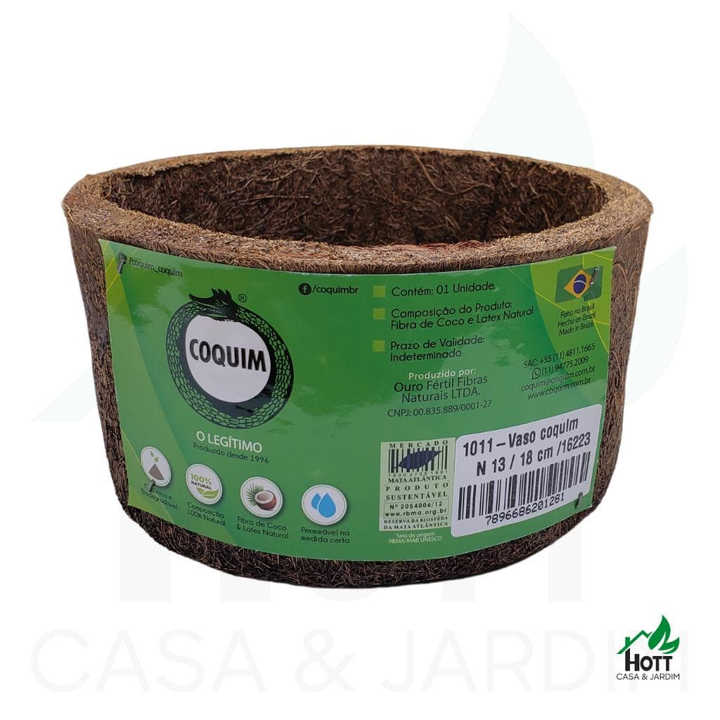 Vaso Para Plantas Em Fibra De Coco Coquim Nº13 (18x10cm)