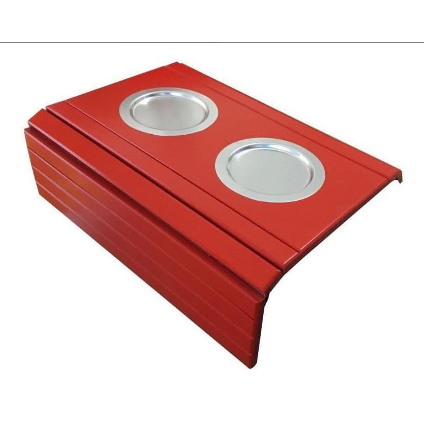Esteira De Braço De Sofá Vermelho Com Porta Copos De Alumínio.