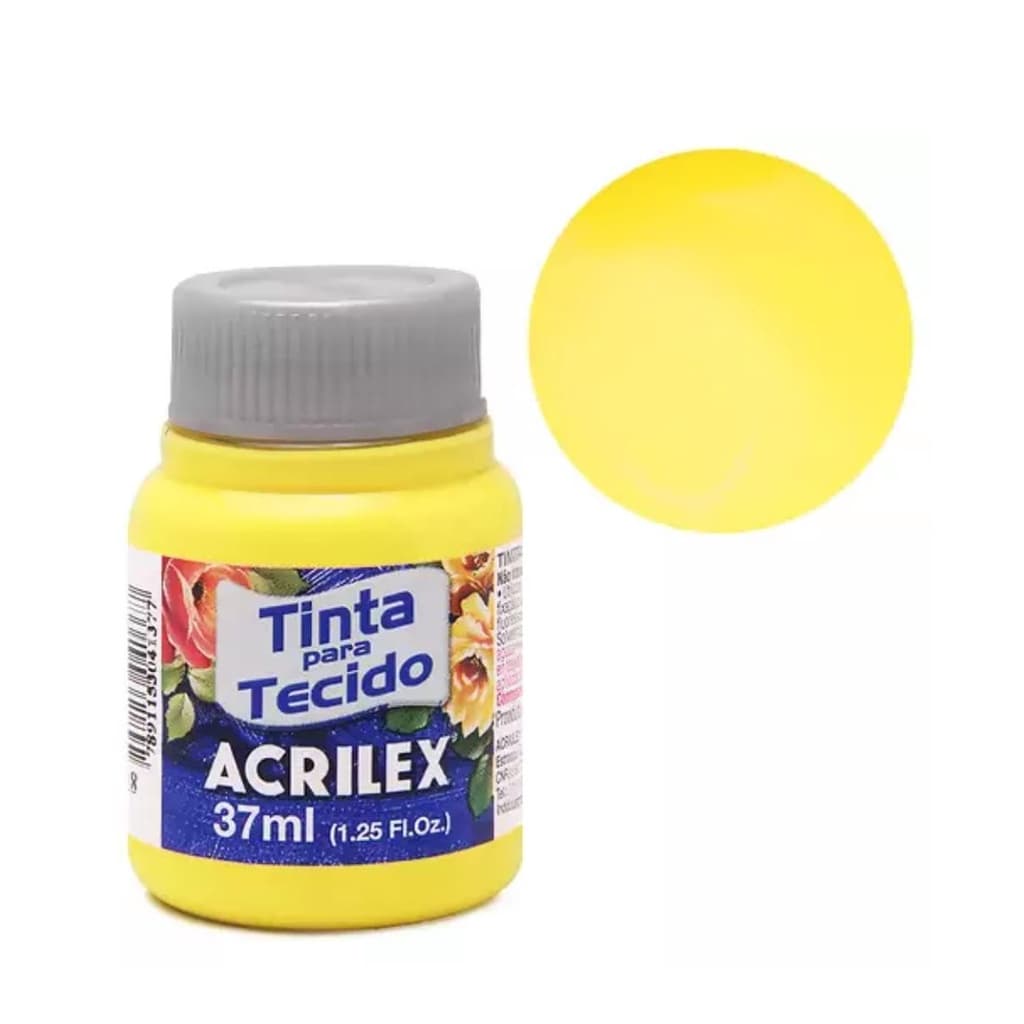 TINTA PARA TECIDO ACRILEX 37ML - DIVERSAS CORES - KIT COM 9 UNIDADES
