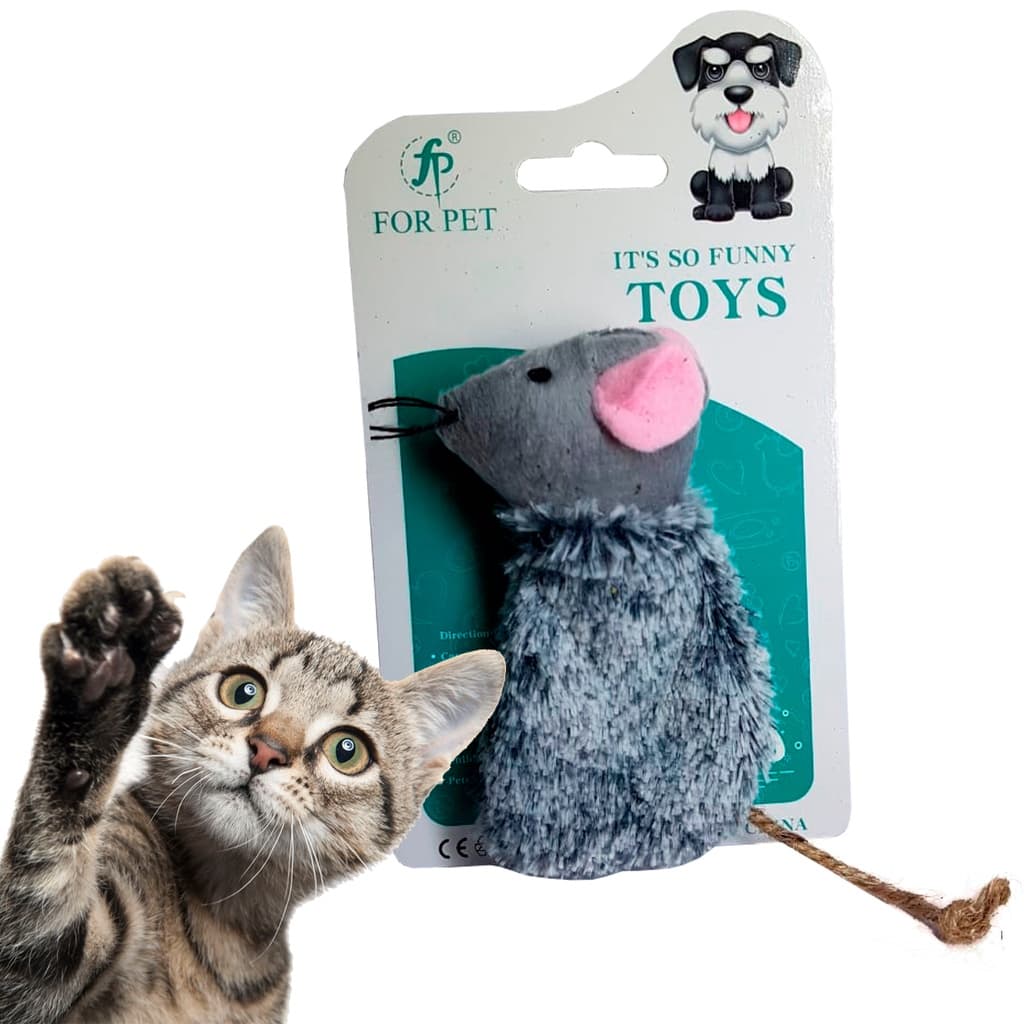 Brinquedo Pet para Gatos Ratinho Felpudo com Catnip