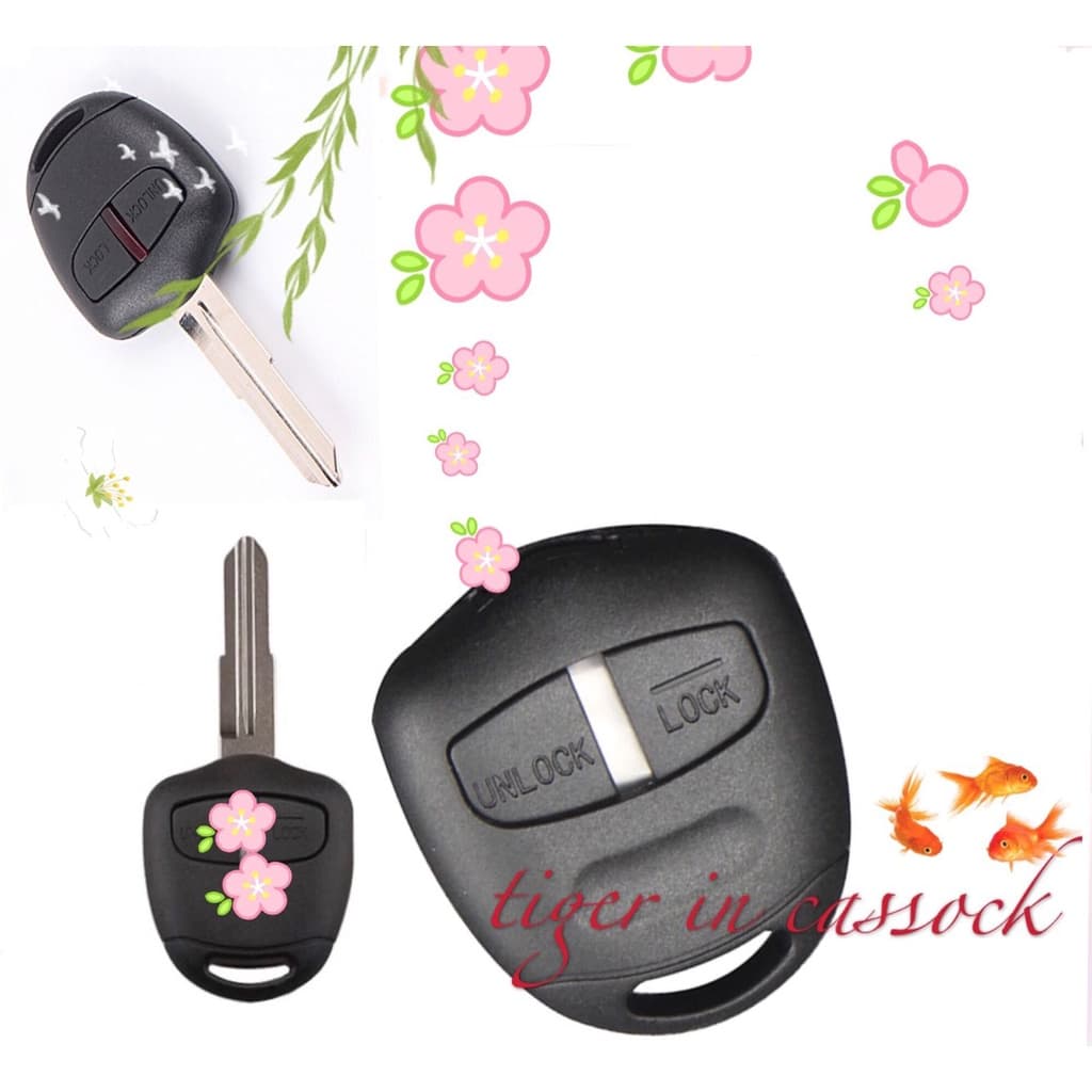 MITSUBISHI Perfect MITSUBISHI Capa sem chave de controle remoto com 2 botões, para substituição de chaveiro Lancele Paje