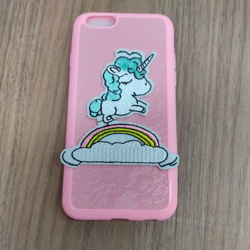 Capa de Celular IPhone 6 unicórnio bordada - Infantil unicórnio Mickey Minnie flamingo personagens diversos
