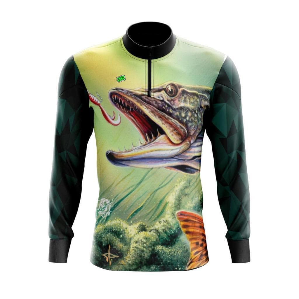 CAMISETA DE PESCA MANGA LONGA MASCULINA VERDE #2