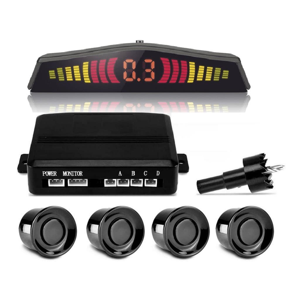 Kit Sensor Estacionamento Ré 4 Pontos Vermelho / Preto / Prata / Branco / Grafite / Azul Envio imediato