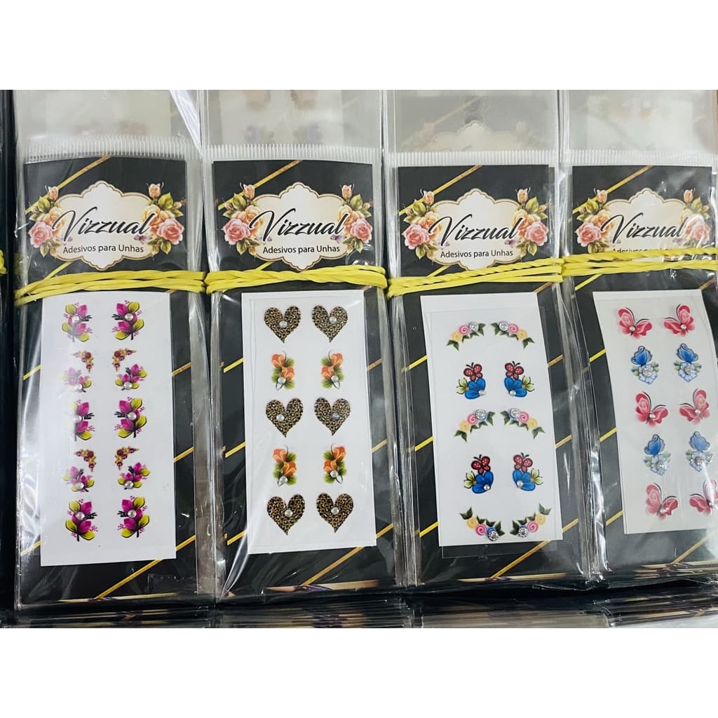 100 Adesivos de Unha 3D Promoção Atacado e Varejo