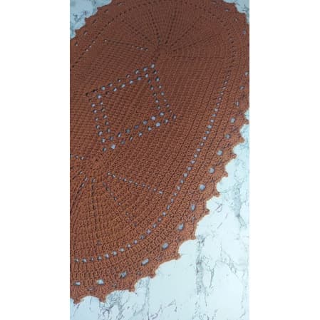 Tapete em crochê Tamanho 49x80 oval para banheiro, cozinha, quarto feito em barbante