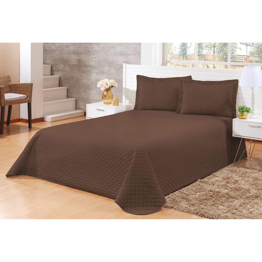 Kit Colcha Cobre Leito Casal Padrão 3 Peças Matelado