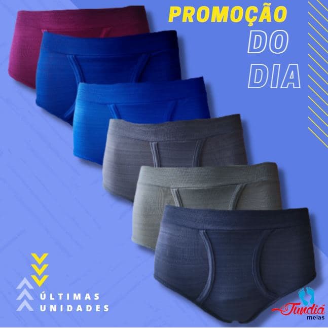 Kit 6 Cuecas Tradicional Slip Abertura Frontal Promoção