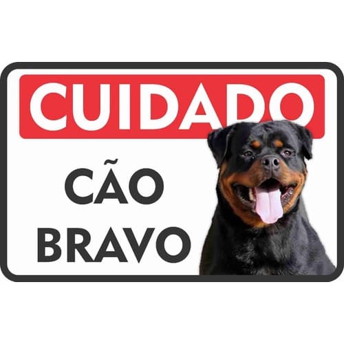 Placa Em Pvc Pitbull Cão Bravo Portão Cachorro 18x25 Cm Pl05