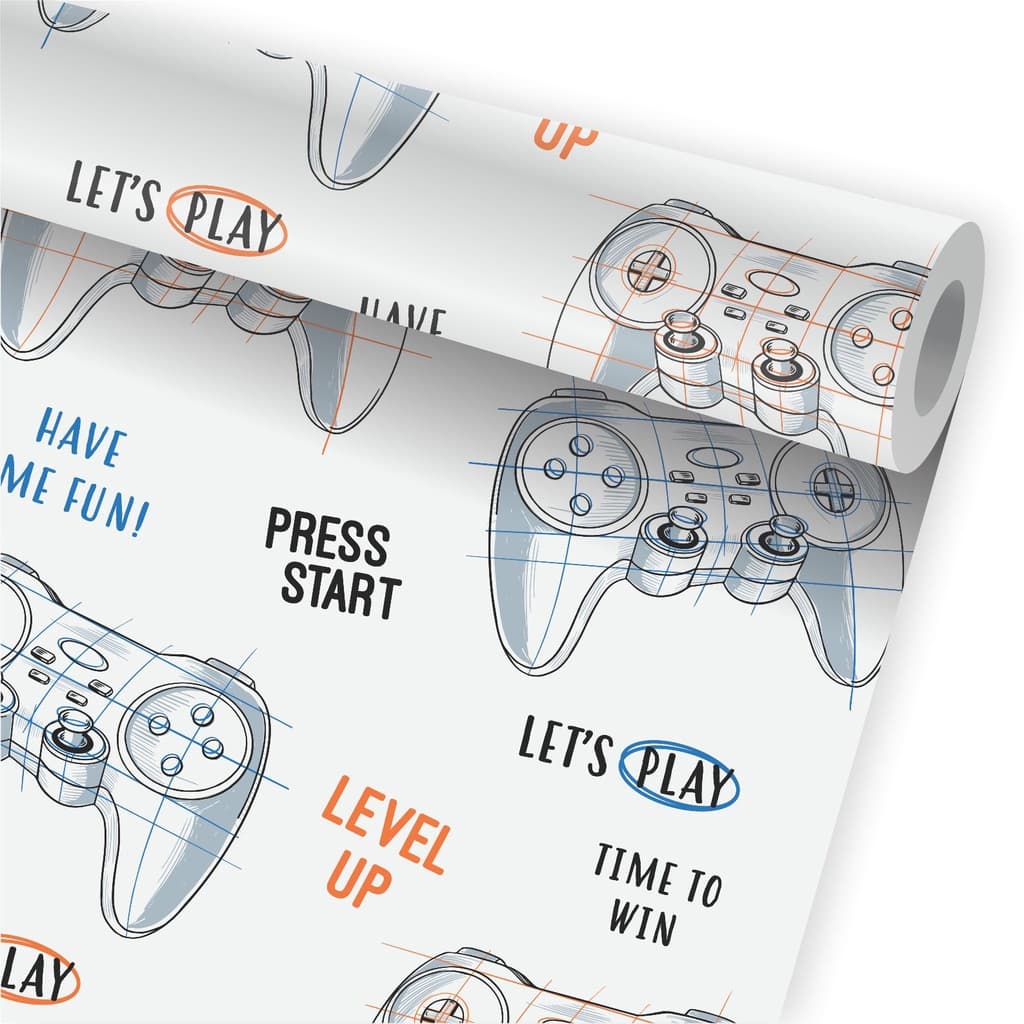 Papel De Parede Controle Jogo Video Game Kit 02 Rolos A726