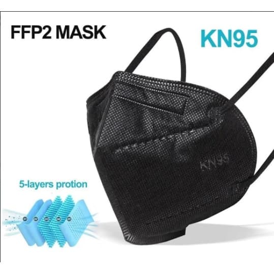 Kit 10 Mascaras KF94 ORIGINAL Reutilizável PFF2 KF94 Com Clip Nasal Preto