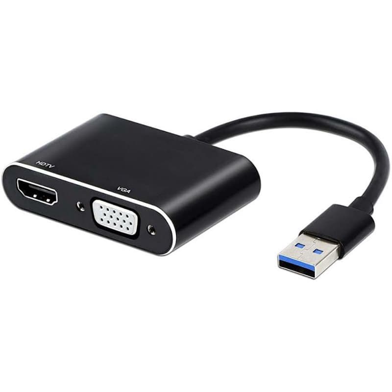 Conversor usb3.0 para hdmi e vga 2 em1