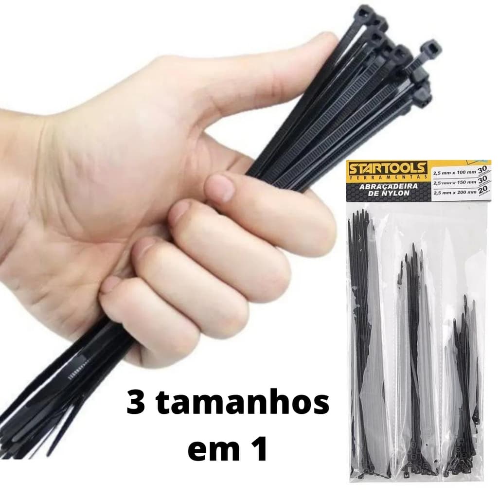 abraçadeira de Nylon Enforca gato kit 3 tamanhos variados