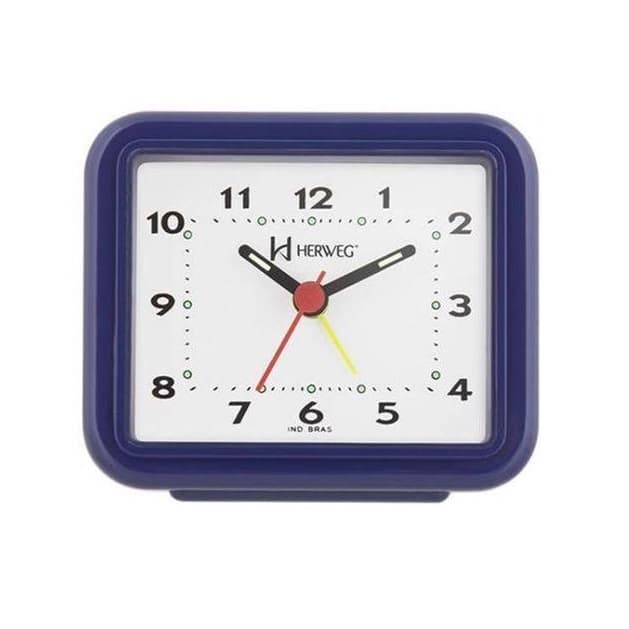 Relógio Despertador Quartz Clássico Herweg 2612 011 Azul
