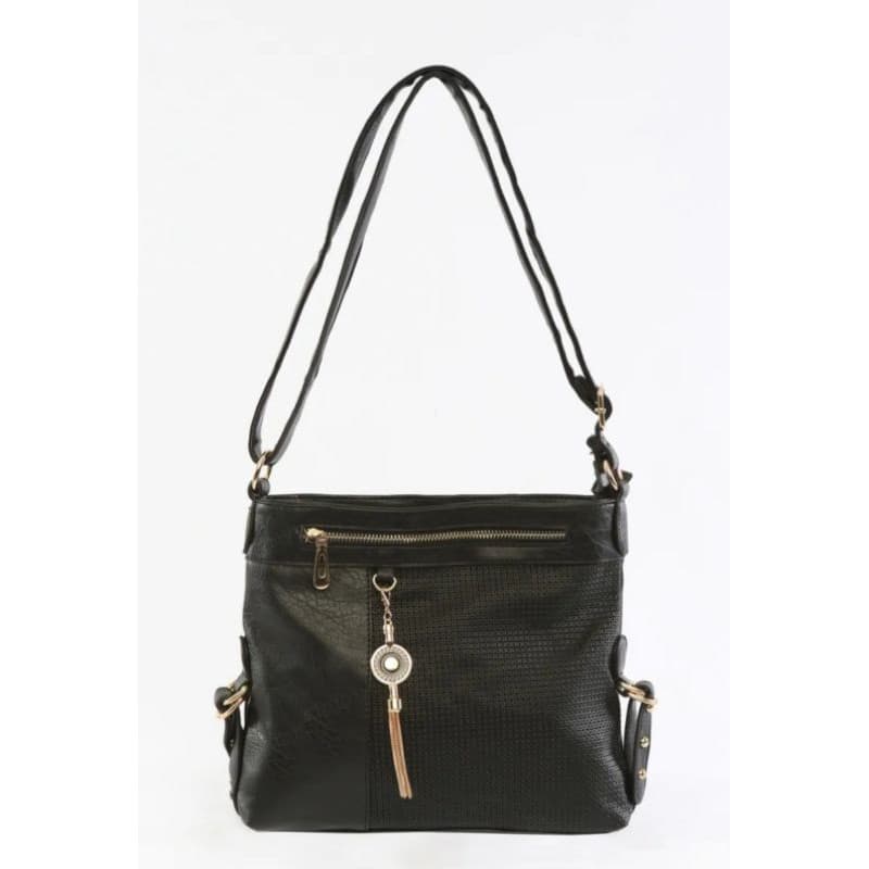 bolsa feminina tiracolo transversal com pingente 2 divisorias 7022