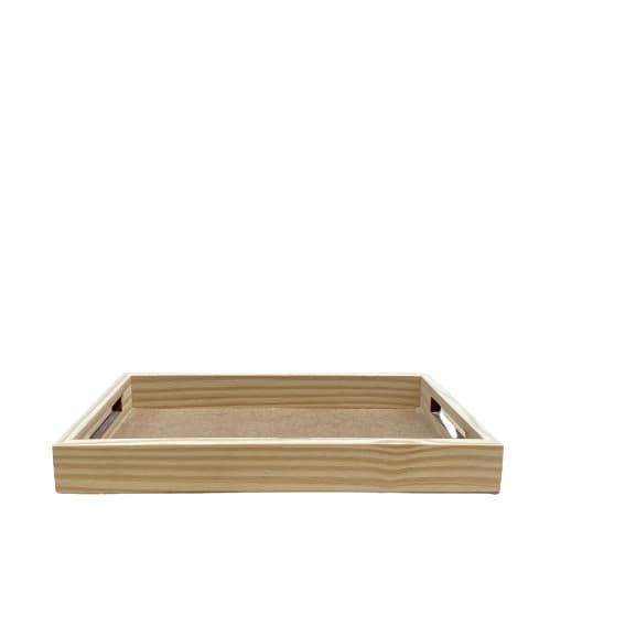 Bandeja 32,5x17x4 Pinus Decoração Cozinha Ou Lavabo Cru