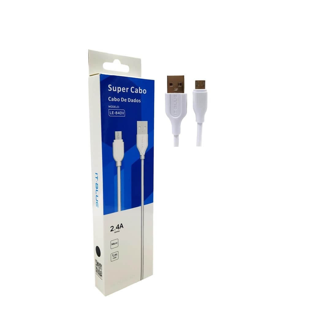 Cabos de Dados para Celular USB  Micro V8/ Tipo C 2.4A 1M: 840V - 840C